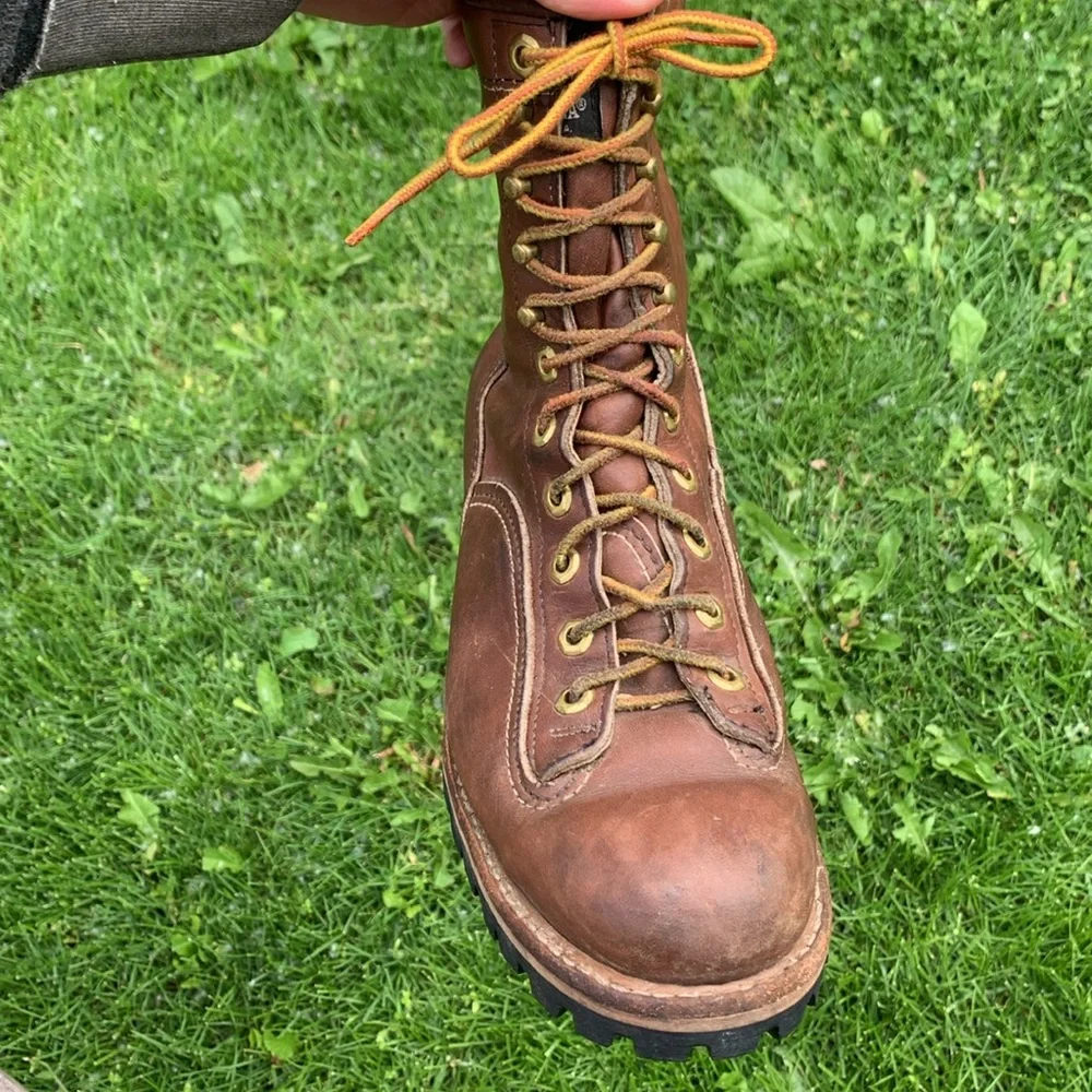 Men's Brown Leather Lace-Up Work Boots